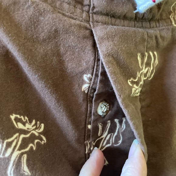 Men Boxers First brown white moose pajama lounge pants size L - Picture 4 of 8